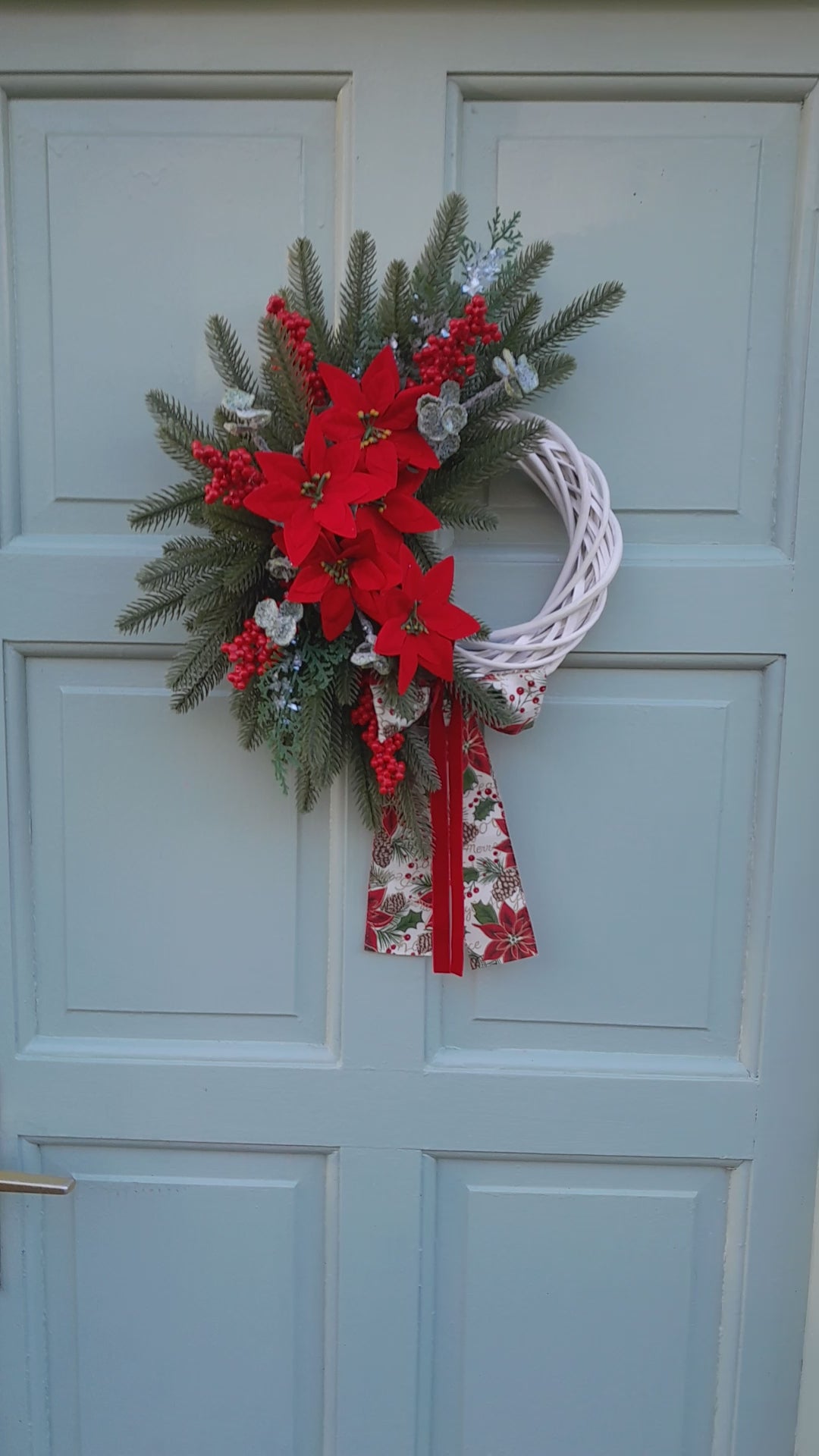 "Red Poinsettia & Pine"